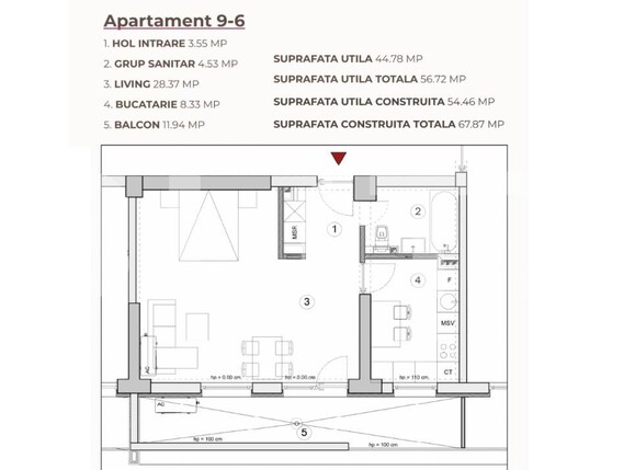Garsonieră de vânzare Calea Severinului - 195301AV | BLITZ Craiova | Poza3