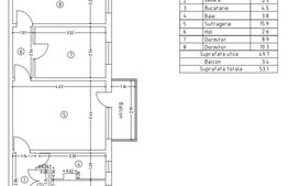 Ap. 3 camere, semi, 53 mp, etaj 3, Cv9 zona Niela 