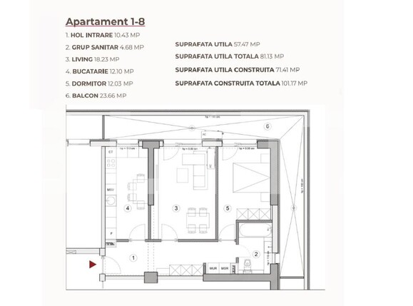 Apartament de vânzare 2 camere Calea Severinului - 195436AV | BLITZ Craiova | Poza2