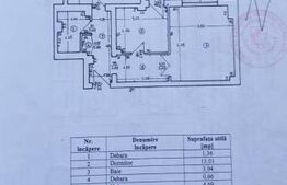 Apartament, 2 camere decomandat, zonă ultracentrală, 56,77 mp, etaj 1 + Terasă 