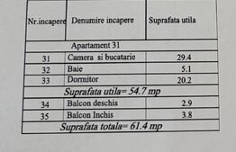 Apartament 2 camere, 61.40 mp, zona Damila