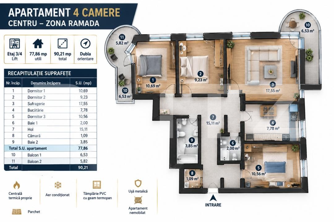 Apartament de vânzare 4 camere Central - 206820AV | BLITZ Craiova | Poza2
