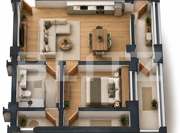 Apartament de vânzare 2 camere Exterior Sud - 207750AV | BLITZ Craiova | Poza1