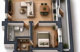 Apartament 2 camere open space Preajba - 0% comision la cumparare