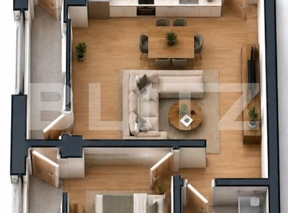 Apartament de vânzare 2 camere Exterior Sud - 207827AV | BLITZ Craiova | Poza1
