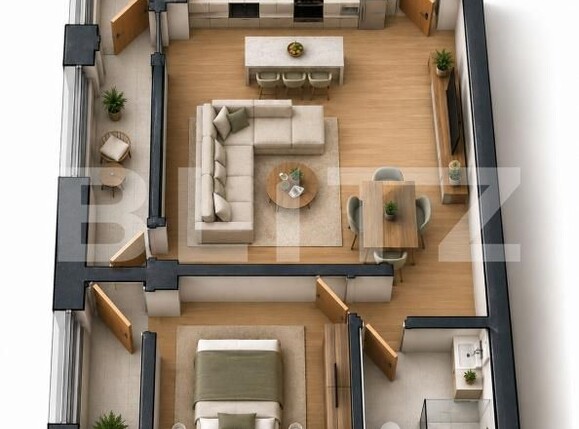 Apartament de vânzare 2 camere Exterior Sud - 207843AV | BLITZ Craiova | Poza1