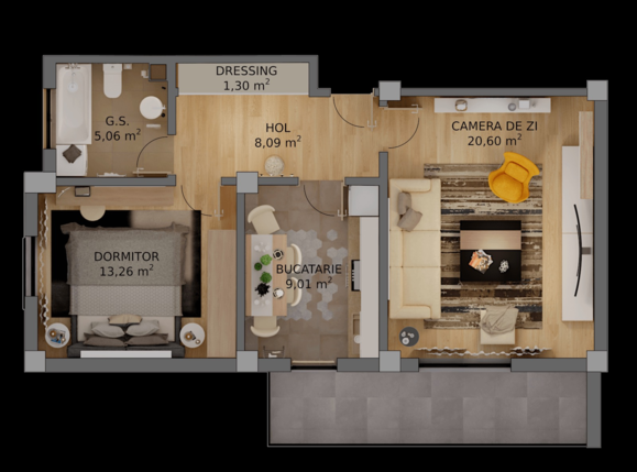 Apartament de vânzare 2 camere Veteranilor - 68216AV | BLITZ Craiova | Poza1