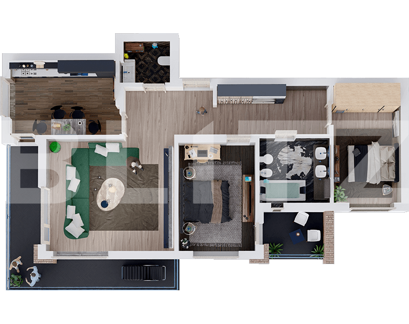 Apartament modern si spatios de 3 camere 86,8 mp zona Lapus