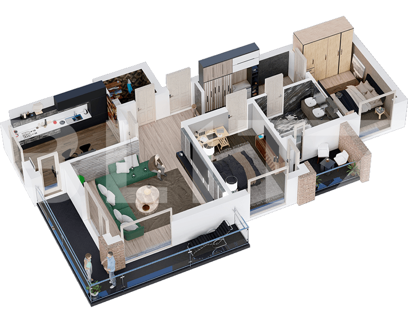 Apartament modern si spatios de 3 camere 86,8 mp zona Lapus