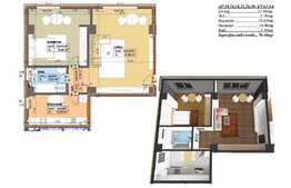Apartament 2 camere, 70 mp