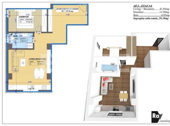 Apartament de vânzare 2 camere Brazda lui Novac - 71878AV | BLITZ Craiova | Poza2