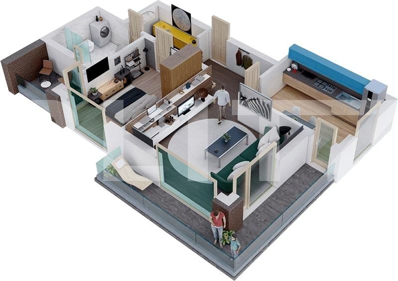 Apartament modern si spatios de 2 camere 85 mp zona Lapus