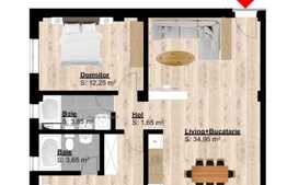 Apartament in bloc nou, 3 camere, 2 bai, etaj intermediar