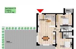 Exclusivitate! Apartament de 3 camere,130.55 mp, finisaje premium, terasa, zona Brestei!