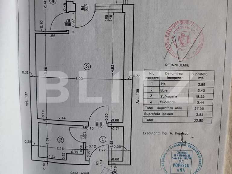 Ocazie! Garsoniera 31mp, zona Baba Novac | Poza1