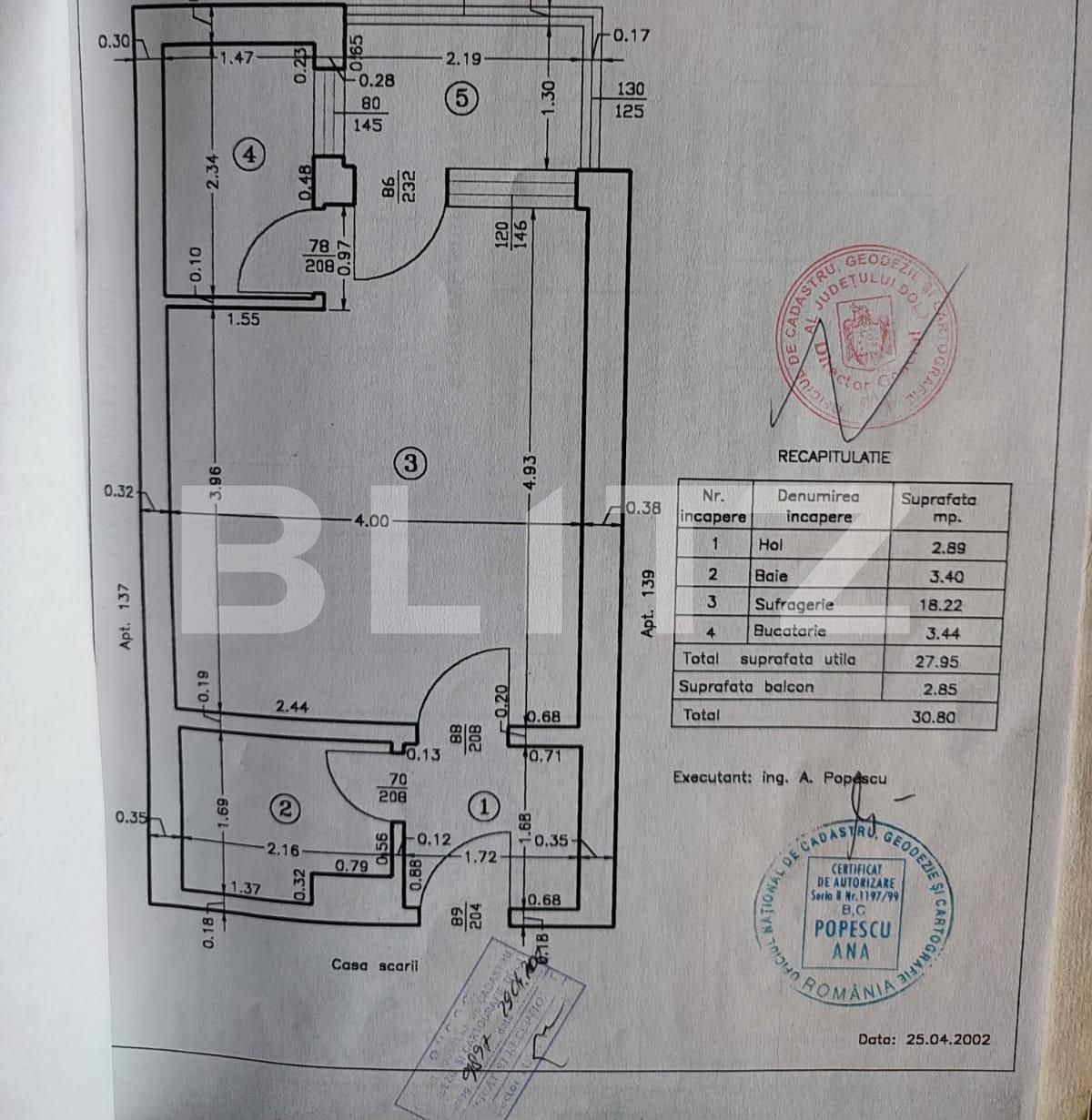 Garsoniera 31 mp, zona Baba Novac