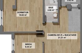 Apartament de 3 camere, 54 mp, balcon, zona Pielesti