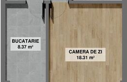 Garsoniera decomandata, 41,54mp, balcon, zona Pielesti