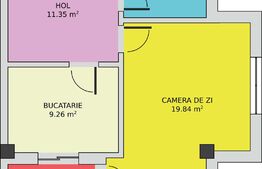 Garsoniera decomandata, 45 mp, zona Pielesti