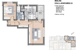 Apartament de vanzare, 2 camere, 55,12 mp - Gherla