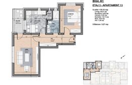 Apartament de vanzare, 2 camere, 55,12 mp - Gherla