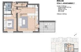 Apartament de vanzare, 2 camere, 51,85 - Gherla