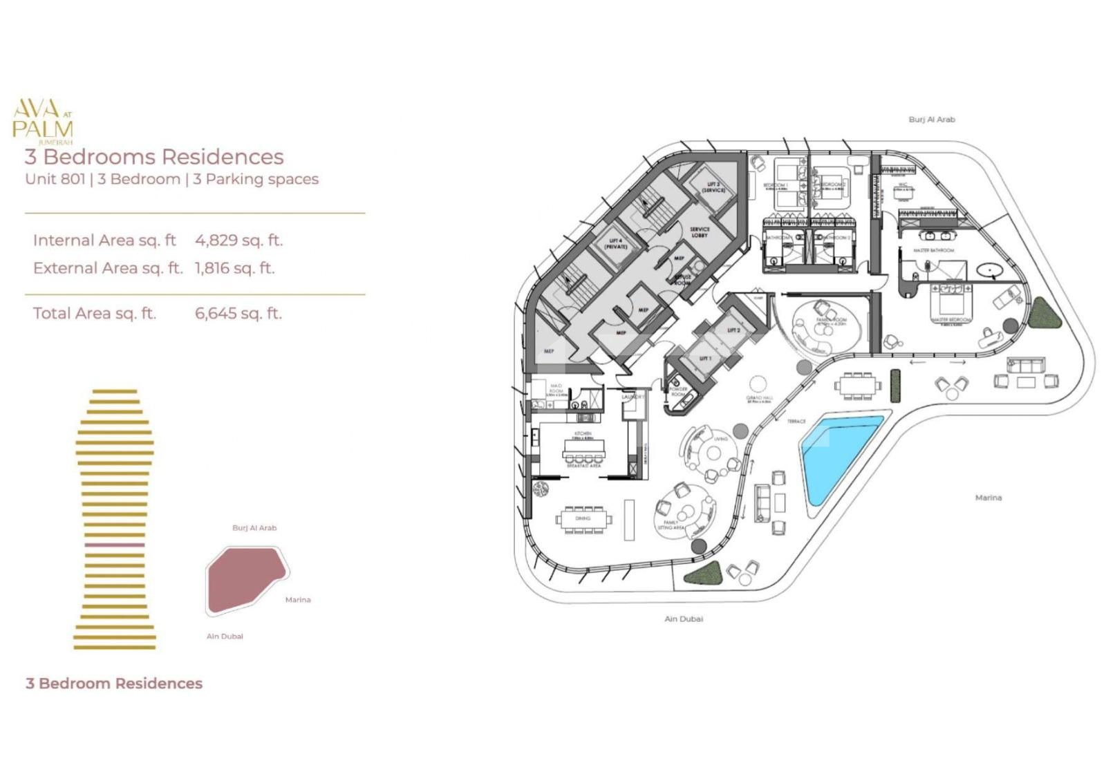 Apartament de vânzare 3 camere Palm Jumeirah - 86635AV | BLITZ Dubai | Poza4