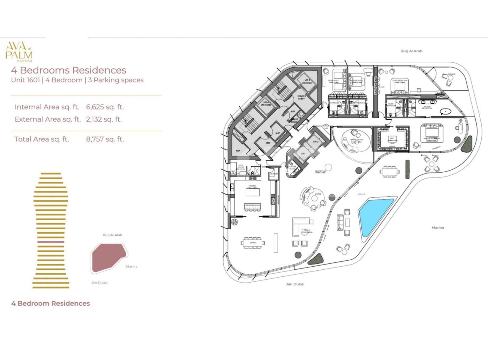 Apartament de vânzare 4 camere Palm Jumeirah - 86700AV | BLITZ Dubai | Poza3