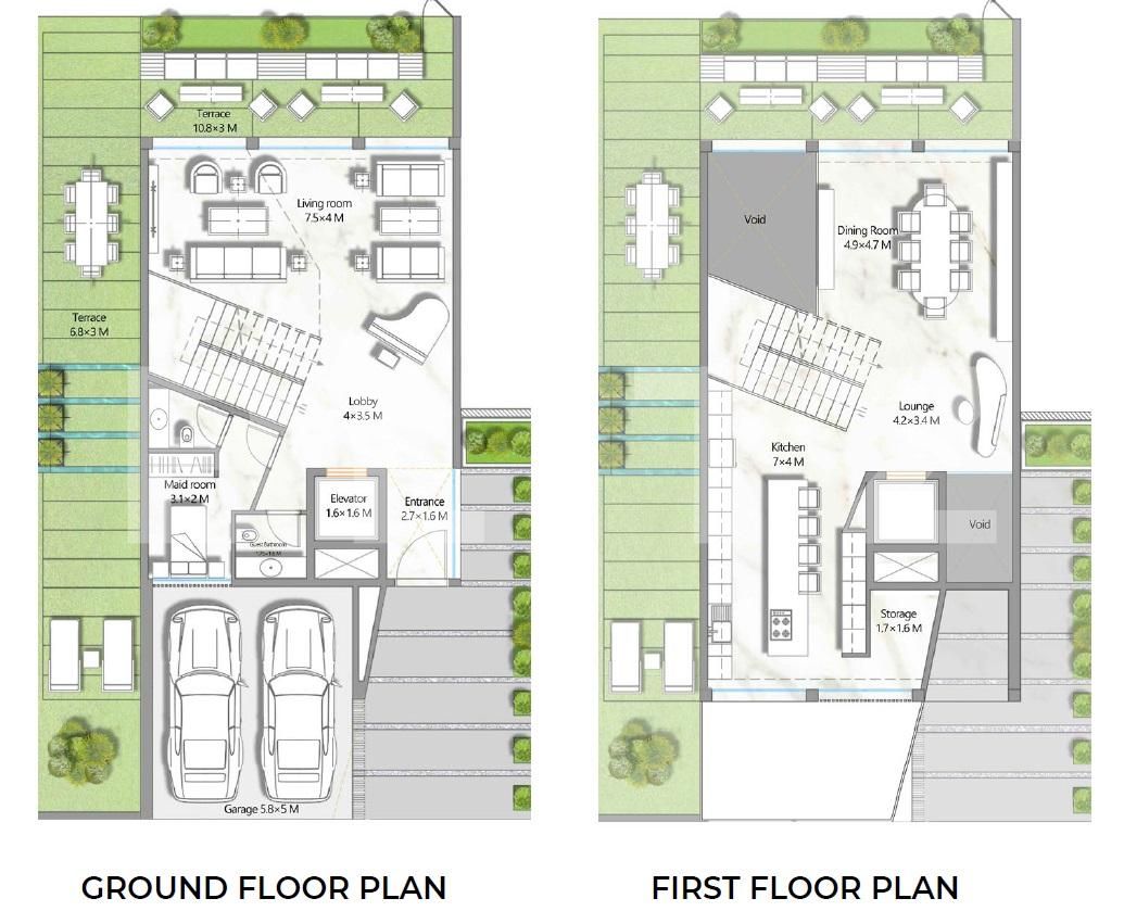 Modern 3-storey four-bedroom townhouse, 245 mp, Al Barari 