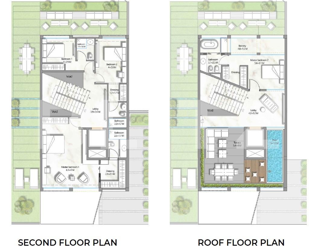Modern 3-storey four-bedroom townhouse, 245 mp, Al Barari 
