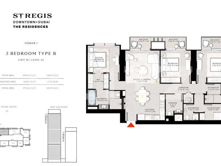 Apartament de vânzare 3 camere Downtown Dubai - 87151AV | BLITZ Dubai | Poza1