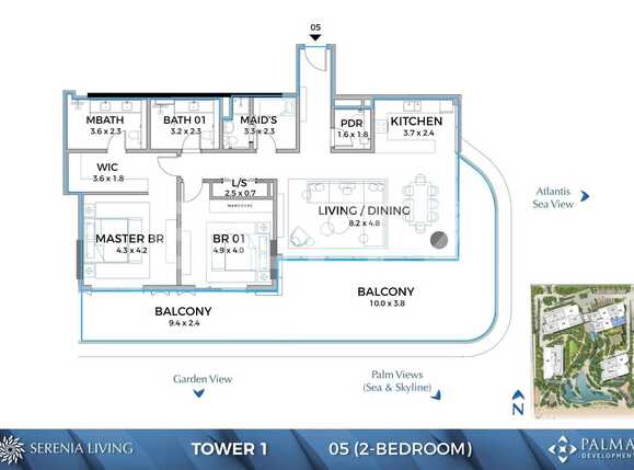 Apartament de vânzare 2 camere Palm Jumeirah - 89411AV | BLITZ Dubai | Poza1