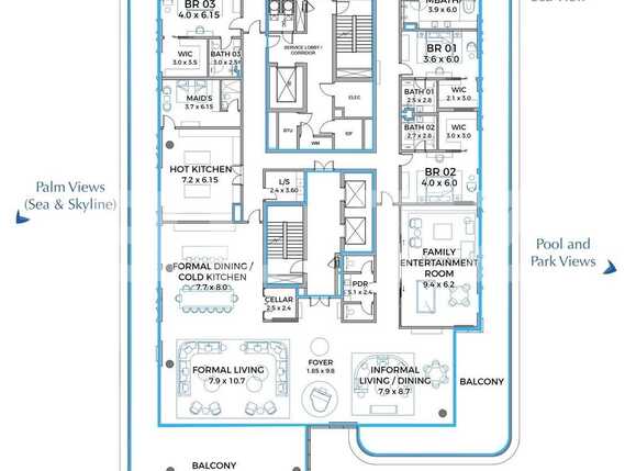 Apartament de vânzare 4 camere Palm Jumeirah - 89418AV | BLITZ Dubai | Poza1