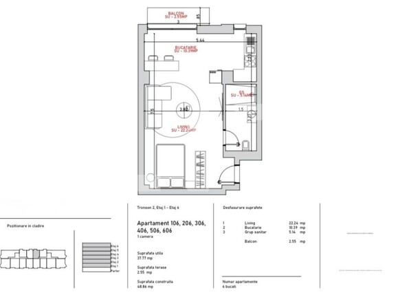 Apartament de vânzare 2 camere Port - 203615AV | BLITZ Galati | Poza6