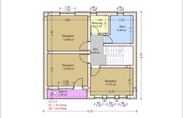 Casa 4 camere, 120 mp, Aronneanu