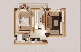 Apartament 2 camere, 61.4 mp, Hlincea