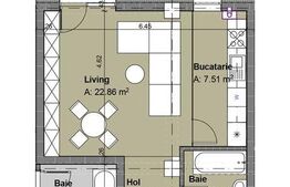 Garsoniera, 37 mp, Bucium