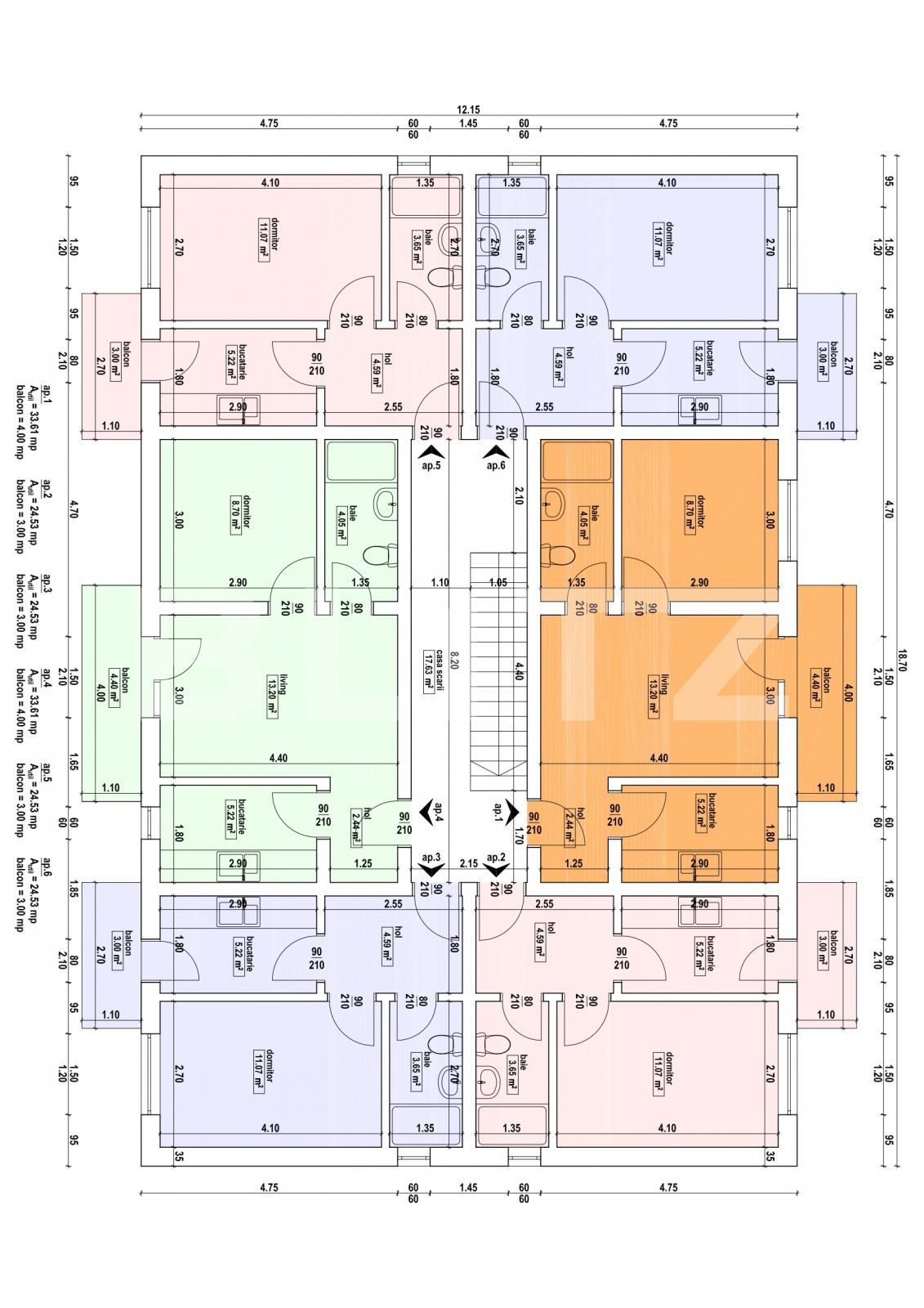Apartament de 1 camera, 24,53mp, Complex rezidential de lux Lunca Cetatuii
