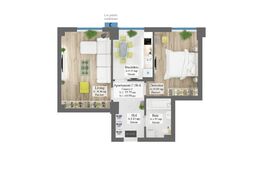 Apartament 2 camere 55,75mp , etaj intermediar, Frumoasa