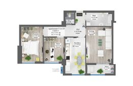 Apartament 3 camere, 79.40mp, etaj intermediar, zona Frumoasa