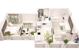 Apartament 3 camere, 79.40mp, etaj intermediar, zona Frumoasa