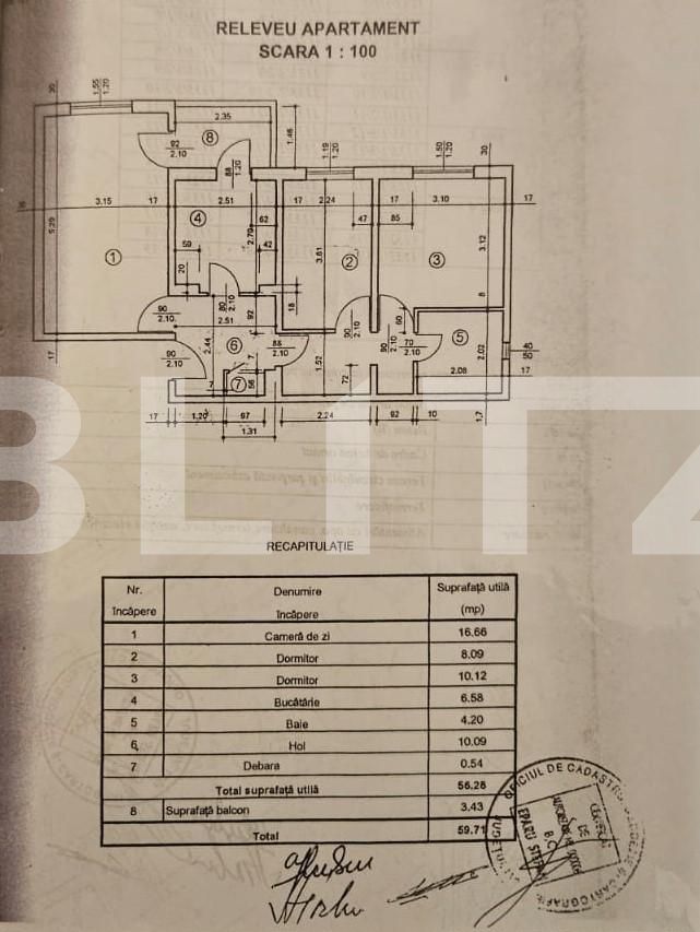 Apartament cu 3 camere, zona unicata orientat S-V.