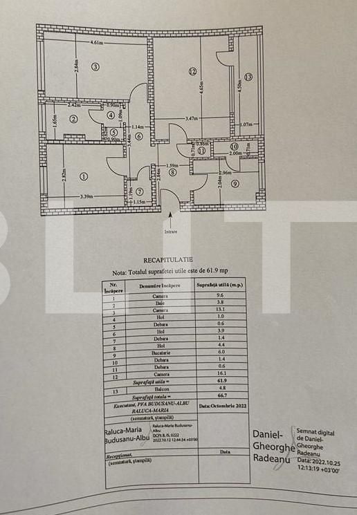 Apartament cu 3 camere, pozitionat excelent, 67 mp