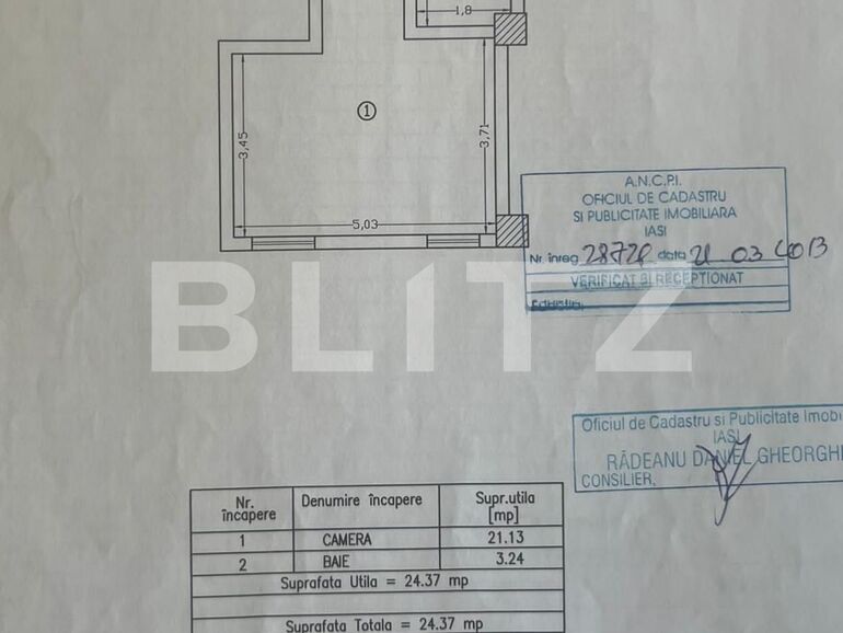 Garsonieră de vânzare Tatarasi - 116674AV | BLITZ Iași | Poza1
