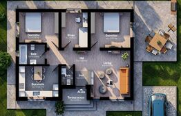 Casa noua 4 camere, 82mp, 405mp teren, Holboca