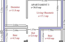 Apartament 2 camere openspace, 37.5 mp, Hlincea