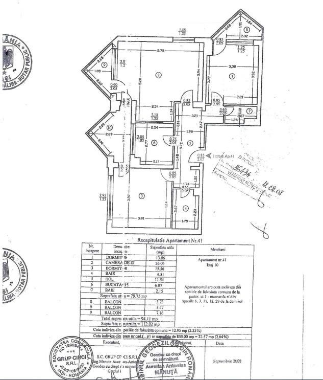 Apartament de 3 camere, decomandat, 2 bai, 94mp, zona Canta-Pacurari
