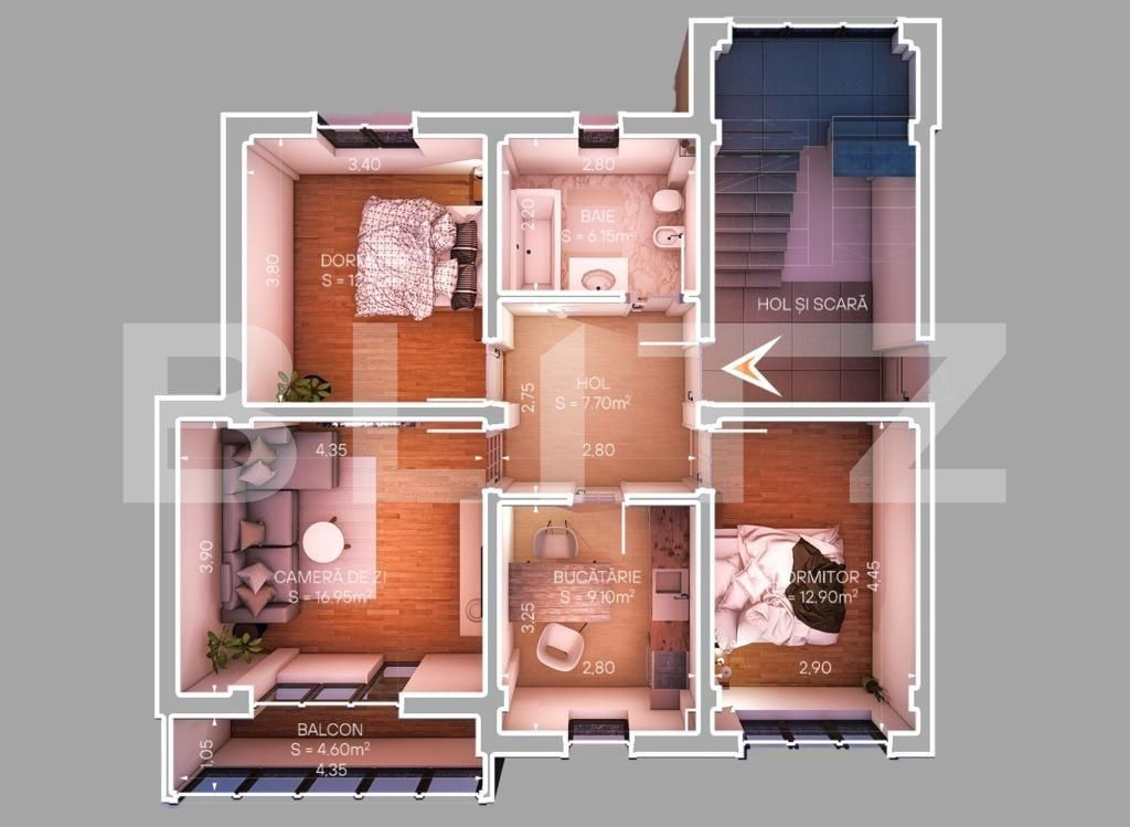 Apartament de vânzare 3 camere Schitu Duca - 121372AV | BLITZ Iași | Poza4