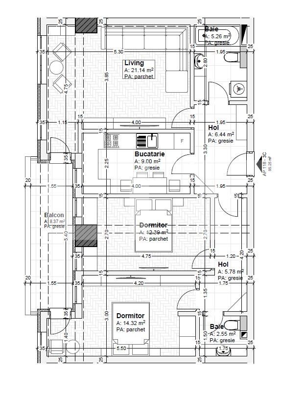 Apartament 3 camere, 85 mp, Aurel Vlaicu