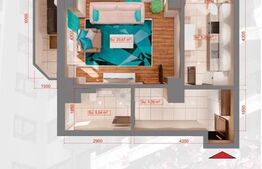 Apartament 1 camera, 58 mp, zona Copou